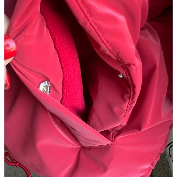 NWT GB Red Puffer Zip Front High Neckline Functional Pockets Cropped Jacket XL - Picture 7 of 13